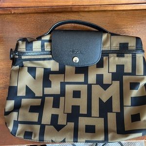 Longchamp pouch with top handle